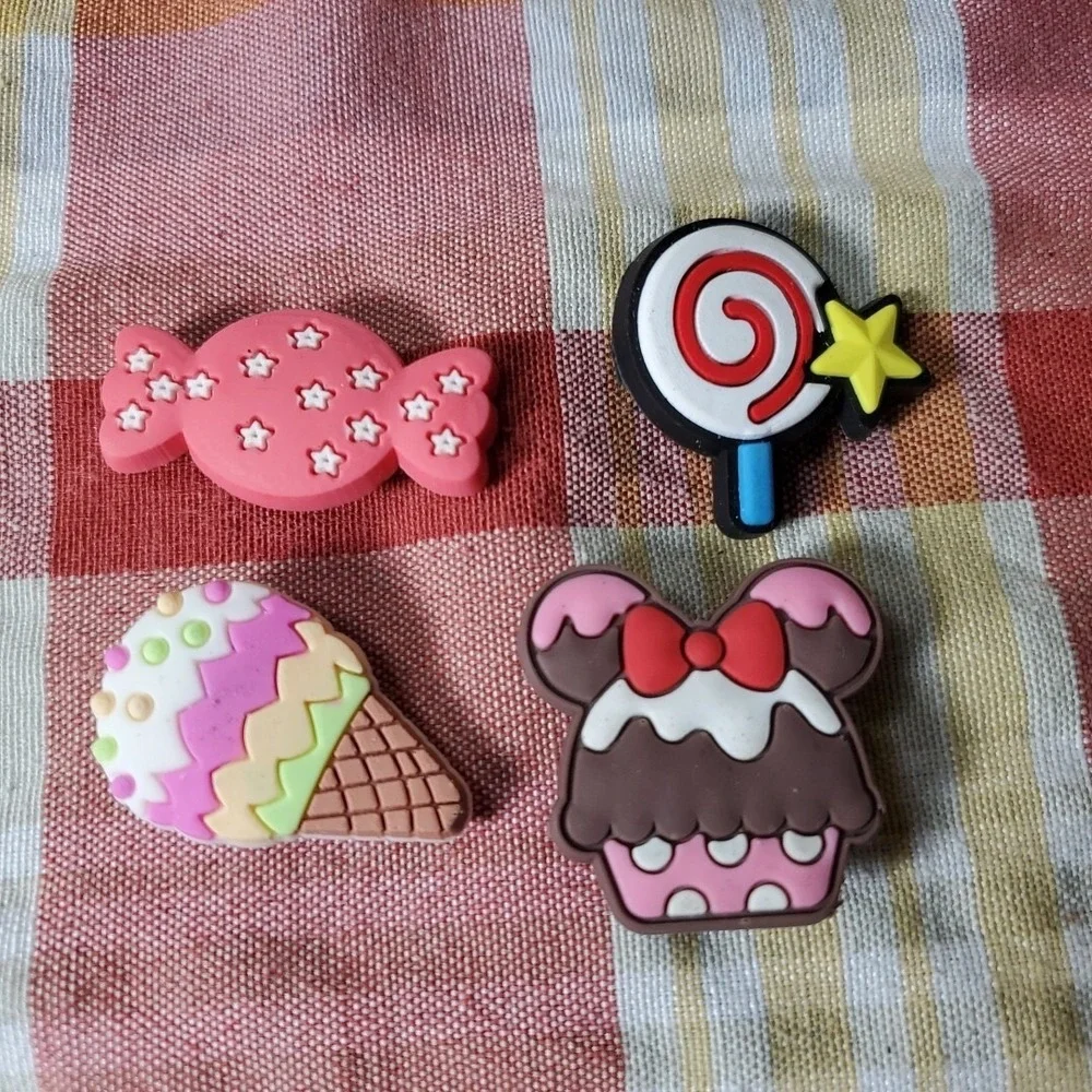 Unbranded OS Shoe Charms Kids Multi-Color Sweet‎ Treats Candy Ice Cream 4pc Set
